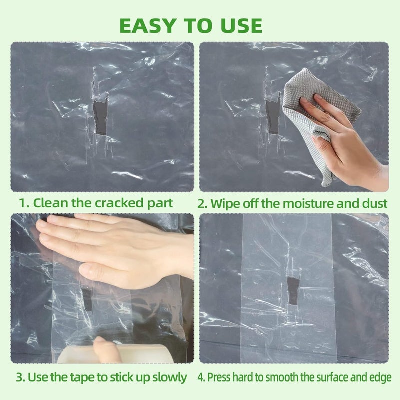 SINBDLAI 6 Mil Greenhouse Repair Tape, 4" x164' Clear Greenhouse Film Repair Tape, Waterproof and UV Resistant Plastic Sheeting Tapes for Green House - Image 4